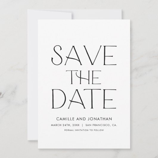 Elegante minimale foto Bewaar de datum Save The Date (Voorkant)