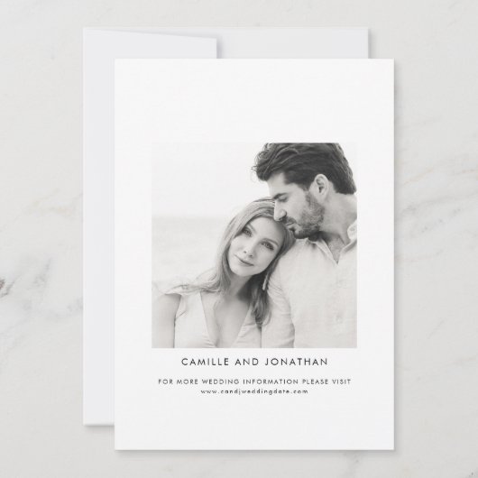 Elegante minimale foto Bewaar de datum Save The Date (Achterkant)