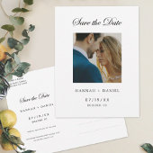 Elegante minimale foto Bewaar het Date Briefkaart