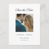 Elegante minimale foto Bewaar het Date Briefkaart (Voorkant)