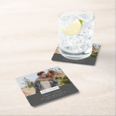 Elegante minimale foto bruiloft Bewaar de datum Kartonnen Onderzetters (Insitu)