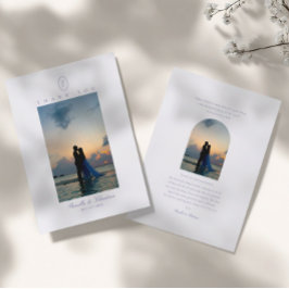 Elegante minimale foto Monogram Christelijke bruil Bedankkaart