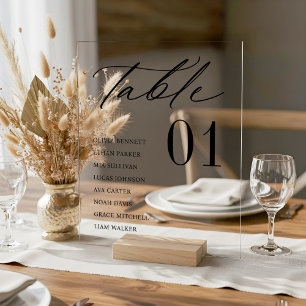 Elegante minimale gastennamen Zitelnummer Acryl Bord