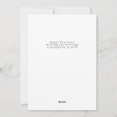 Elegante minimale gelukkige nieuwjaarsfamiliefoto feestdagenkaart (Achterkant)