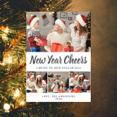 Elegante minimale gelukkige nieuwjaarsfamiliefoto feestdagenkaart