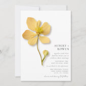 Elegante minimale geperste Wildflower foto bruilof Kaart (Voorkant)