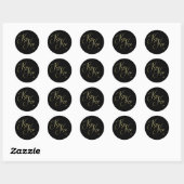 Elegante minimale goud script lettertype Kus Kus Z Ronde Sticker (Vel)