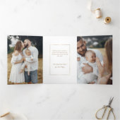 Elegante minimale gouden lijn boog 3-foto drieluik kaart (Binnen)