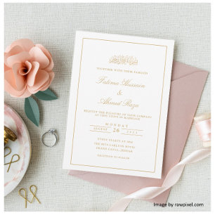 Elegante Minimale Gouden Stijlvolle Script Moslim  Kaart