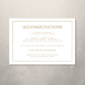 Elegante minimale grens gouden bruiloft accommodat informatiekaartje