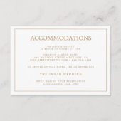 Elegante minimale grens gouden bruiloft accommodat informatiekaartje (Voorkant)