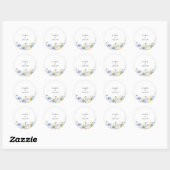 Elegante minimale grillige Wildflower bruiloft Ronde Sticker (Vel)