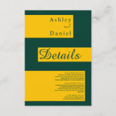 Elegante minimale groene en gouden moderne chique  informatiekaartje (Voorkant)
