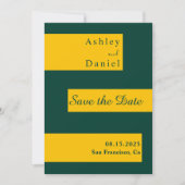 Elegante minimale groene en gouden moderne chique  save the date (Voorkant)