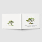 Elegante minimale groene Waterverf eikenboom bruil Gastenboek (Volledig)