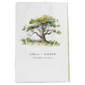 Elegante minimale groene Waterverf eikenboom bruil Medium Cadeauzakje (Voorkant)