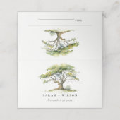 Elegante minimale groene Waterverf eikenboom bruil Plaatskaartje (Buitenkant ongevouwen)