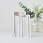 elegante minimale hardcovers met witte literaire briefkaart (Staand voorkant)