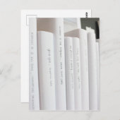 elegante minimale hardcovers met witte literaire briefkaart (Voorkant / Achterkant)
