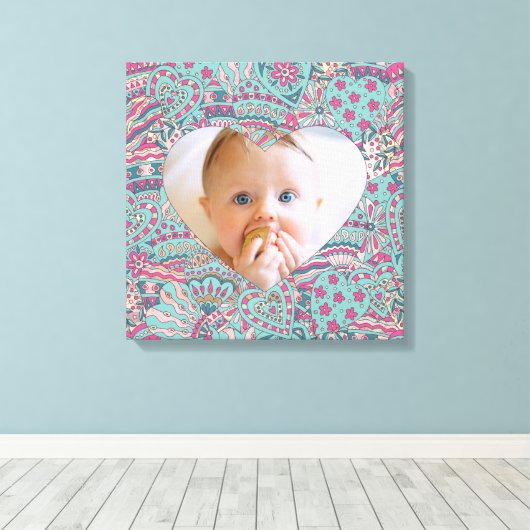 Elegante minimale hartfoto canvas afdruk (Insitu (Houten vloer))