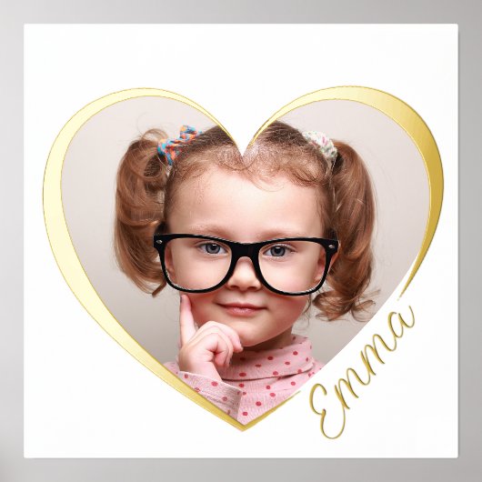 Elegante minimale hartfoto met naam goud folie afdrukken (Voorkant)