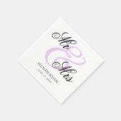 Elegante minimale heer en mevrouw bruiloft servett servet (Hoek)