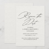 Elegante Minimale Herbevestig de Datum Trouwdag Aankondiging (Voorkant / Achterkant)