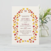 Elegante Minimale Herfstblad Frame QR Code Kaart (Staand voorkant)