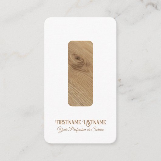 Elegante minimale houten stijl interieurontwerper visitekaartje (Voorkant)