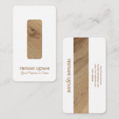 Elegante minimale houten stijl interieurontwerper visitekaartje (Voorkant / Achterkant)