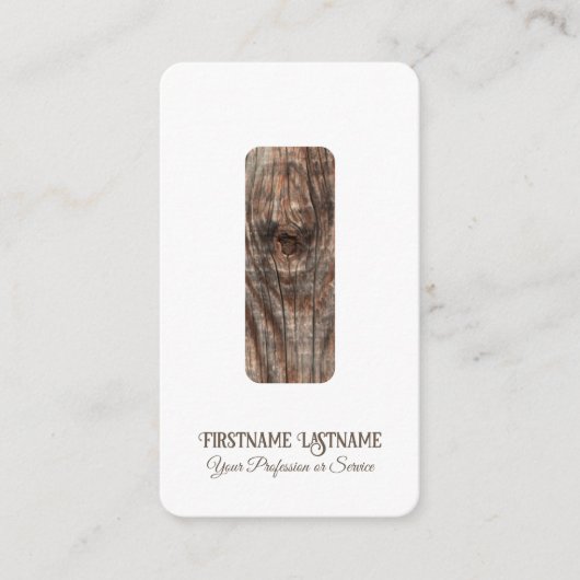 Elegante minimale houten stijl interieurontwerper visitekaartje (Voorkant)