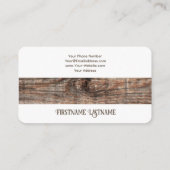 Elegante minimale houten stijl interieurontwerper visitekaartje (Achterkant)