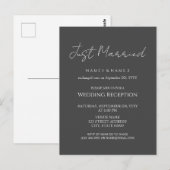 Elegante minimale huwelijksreceptie Eloped Briefkaart (Voorkant / Achterkant)