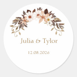 Elegante Minimale Huwelijkssticker Ronde Sticker