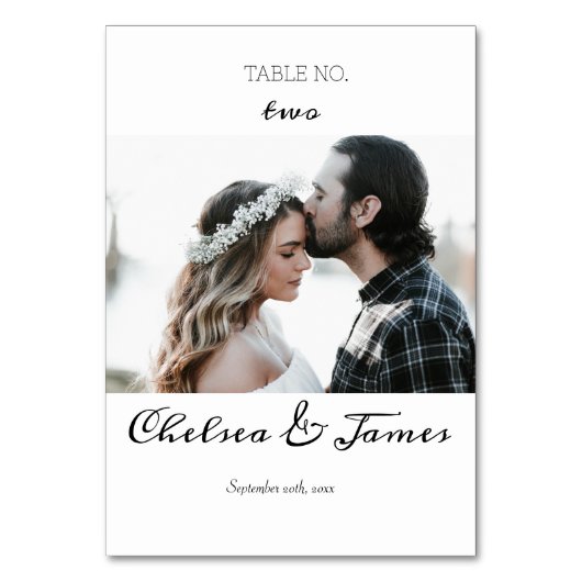 Elegante minimale kalligrafie foto kaart (Voorkant)