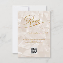Elegante minimale kalligrafie trouw QR-code RSVP Kaartje