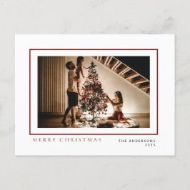 Elegante minimale kerst | Modern familieportret Feestdagenkaart