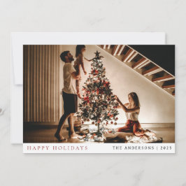Elegante minimale kerst | Modern familieportret Feestdagenkaart