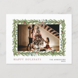 Elegante minimale kerst | Modern familieportret Feestdagenkaart