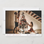 Elegante minimale kerst | Modern familieportret Feestdagenkaart (Voorkant)