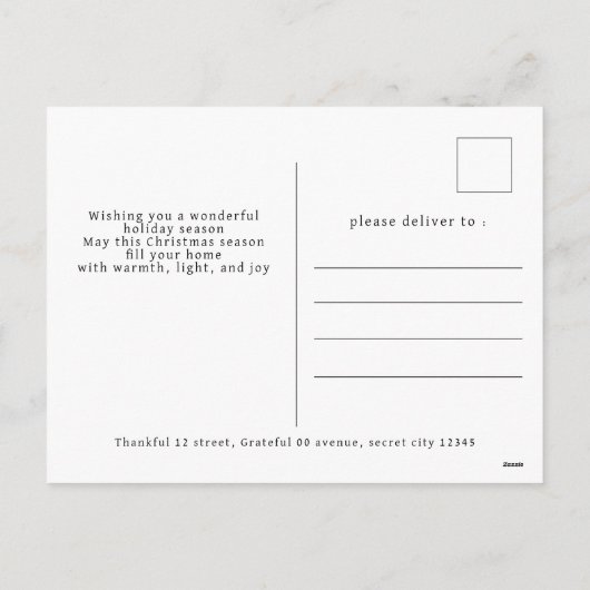 Elegante minimale kerst | Moderne familie 3 foto Feestdagenkaart (Achterkant)