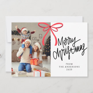 Elegante Minimale Kerst | Moderne Gezinsfoto Feestdagenkaart