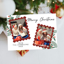 Elegante Minimale Kerst | Moderne Gezinsfoto Feestdagenkaart