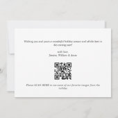 Elegante Minimale Kerstmis Groet Foto QR code Feestdagenkaart (Achterkant)