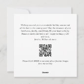 Elegante Minimale Kerstmis Groet Foto QR code Feestdagenkaart (Achterkant)