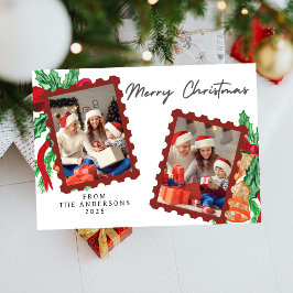 Elegante Minimale Kerstmis | Moderne Familie Foto Feestdagenkaart