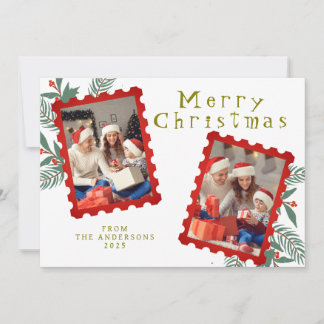 Elegante Minimale Kerstmis | Moderne Gezinsfoto Feestdagenkaart