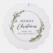 Elegante minimale krans vrolijke kerst ornament kaart (Voorkant)