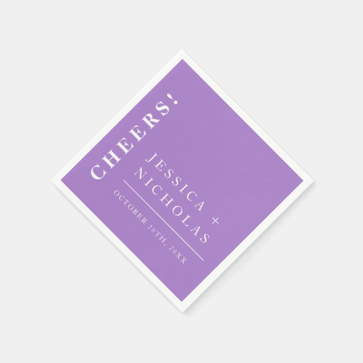 Elegante minimale lavendel moderne bruiloft servet (Hoek)