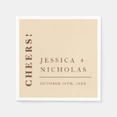 Elegante minimale lichte beige moderne bruiloft servet (Voorkant)